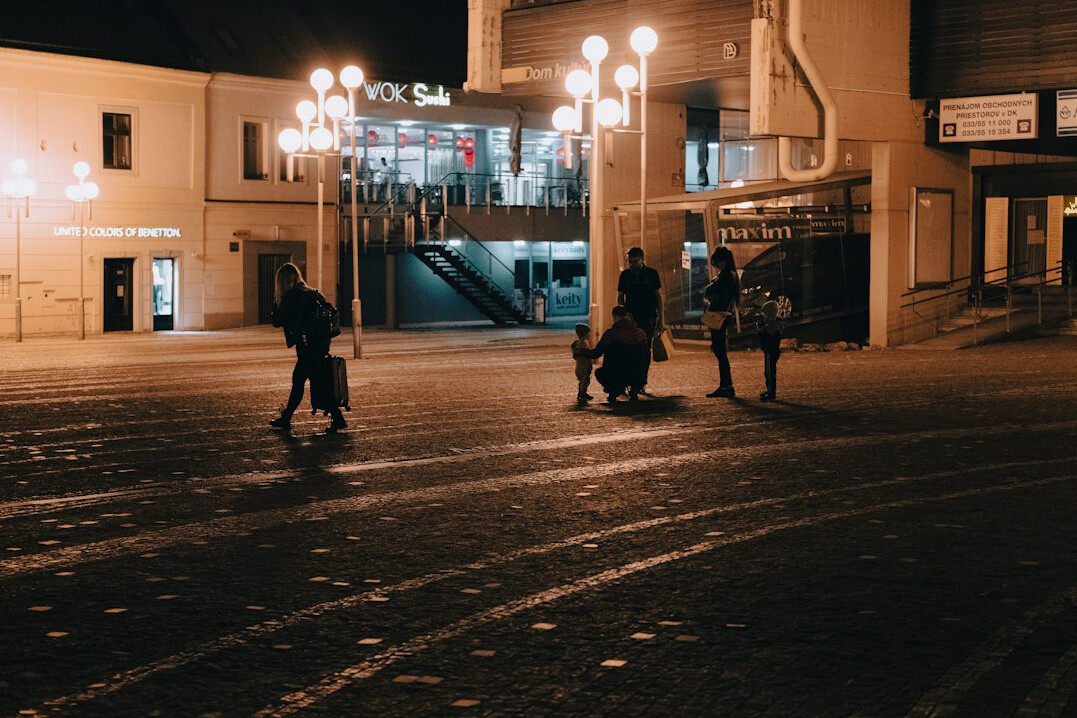 people walking in city