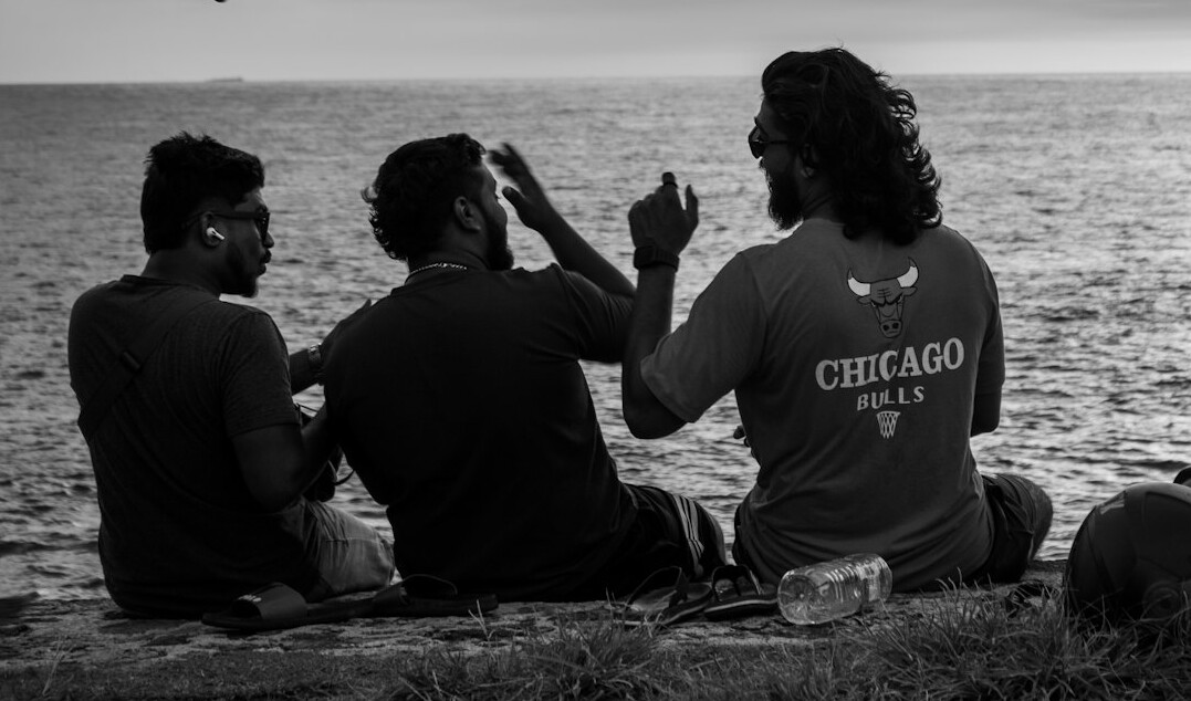 group of friends talking
