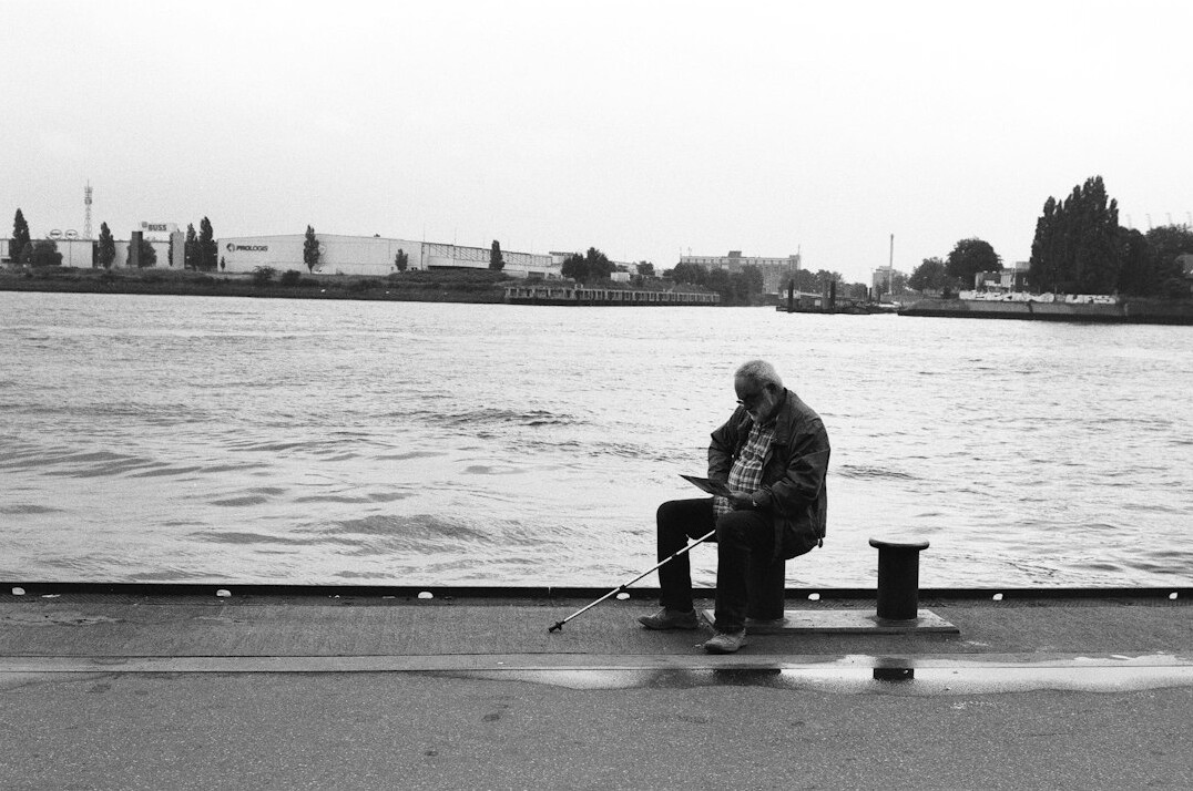 elderly german couple talking