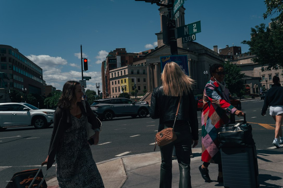 people walking in city street