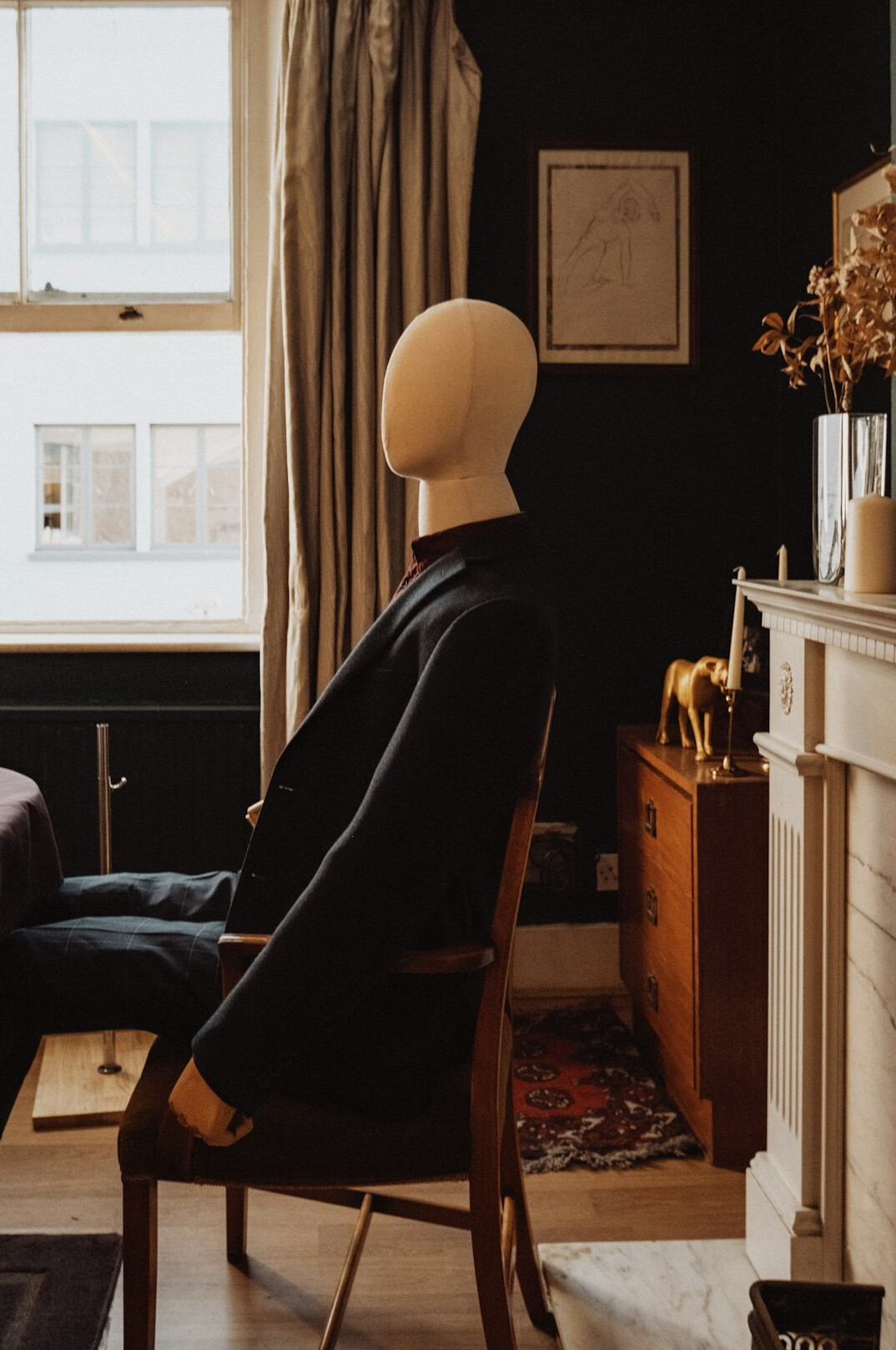 person meditating at home
